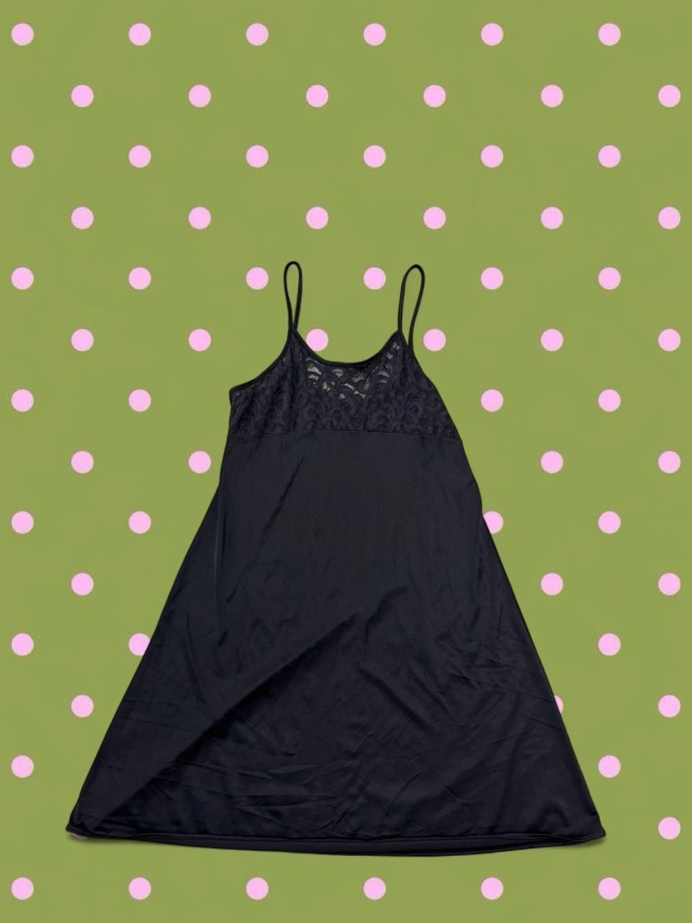 Gilligan & O'Malley Black Lace Yoke Slip Dress